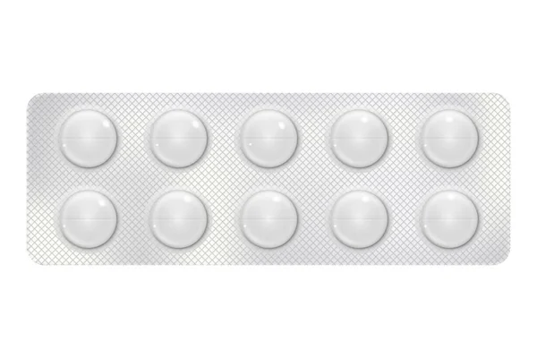 Blister Pills Illness Pain Treatment Medical Drug Package Tablet Vitamin — Stock Photo, Image