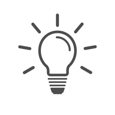 Light bulb outline icon, vector isolated on white background