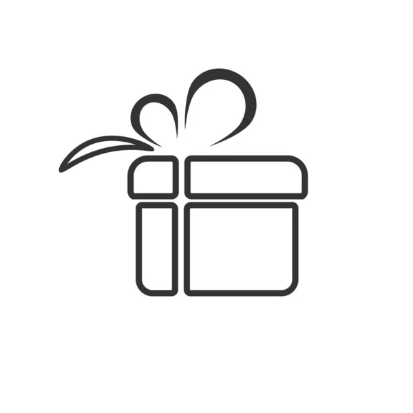 Simple Gift Box Bow Abstraction Icon — 스톡 사진