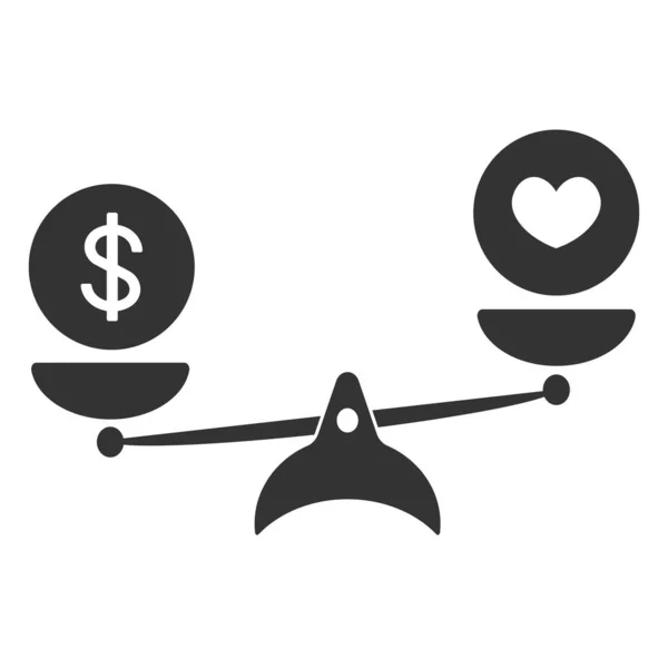 Scales Icon Heart Money Scales Vector — Stock Photo, Image