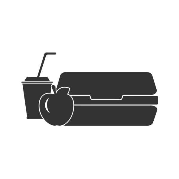 Lunch Box Icon Simple Vector Illustration Isolated White Background — Fotografia de Stock