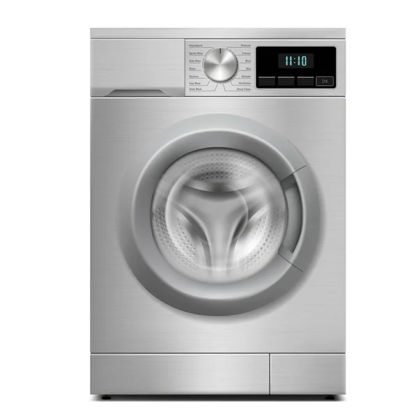 Washing Machine Mockup Isolated White Background Modern Realistic Vector Illustration — Stock Vector
