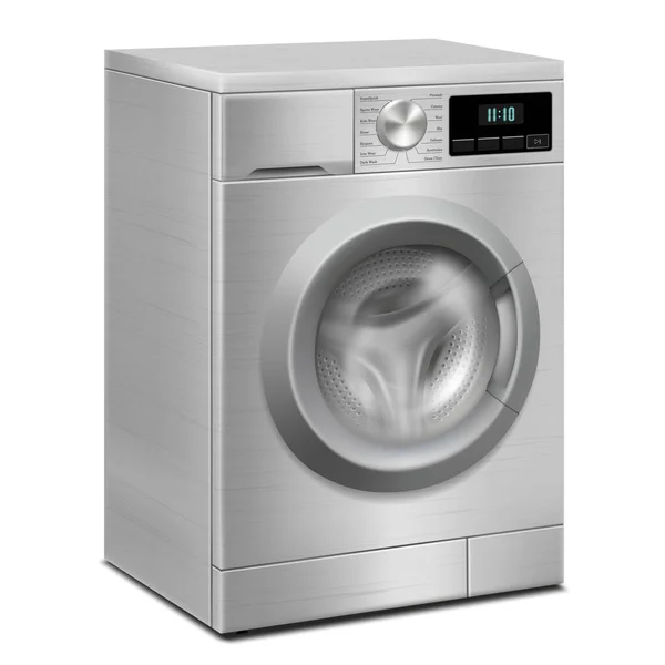 Washing Machine Isolated White Background Modern Realistic Vector Illustration Home — Stock vektor