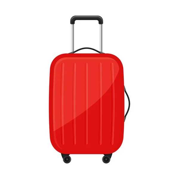 Suitcase Travel Icon Isolated White Background Red Luggage Icon Trip — Stock Vector