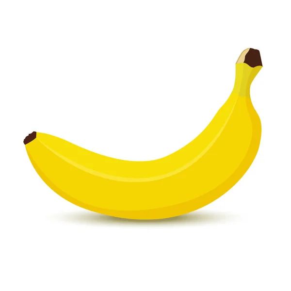 Banana Icon Isolated White Background Whole Banana Fruit Flat Style — Stockový vektor