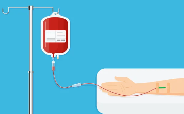 Medische Dropper Met Bloedzak Bloeddonatie Dag Concept Voor Poster Zak — Stockvector