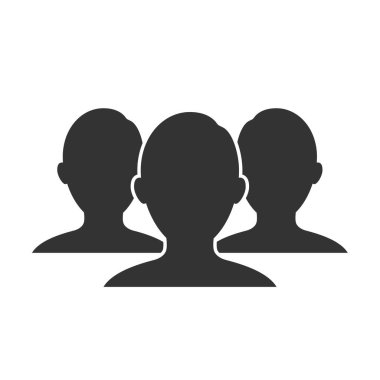 Halkın ikon siluetleri, takım simgesi. Sosyal ikon Avatar Grubu Vektör Simgesi Düz Tasarımı. Kullanıcı grup ağı. Şirket takım grubu. Topluluk üyesi simgesi.