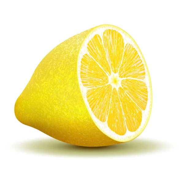 Fresh Lemon Whole Lemon Half Lemon Vector Illustration Fully Editable — Stock vektor