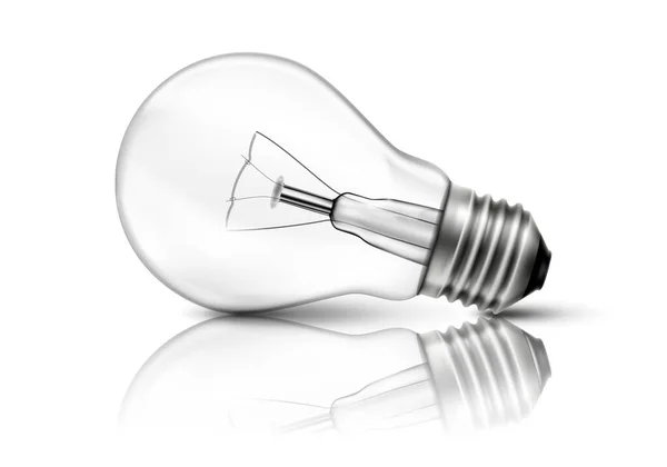 Light Bulb Realistic Vector Illustration Isolated Transparent Background Electricity — ストックベクタ
