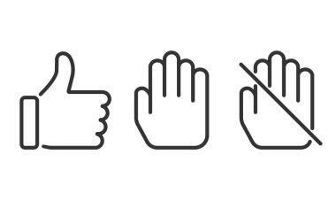 Vektör El Simgesi Sembolü Beyaz arkaplanda izole edildi