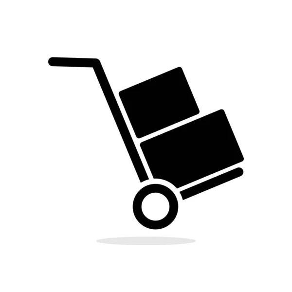 Handcart Icon Handcart Box Vector Wheelbarrow Transportation Cargo Isolated — Stock vektor