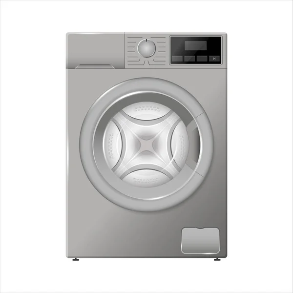 Washing Machine Mockup Flat Design Modern Laundromat Laundry Washing Appliance —  Vetores de Stock