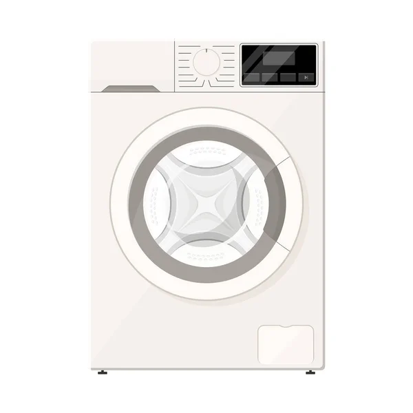 Waschmaschinenattrappe Flaches Design Moderner Waschsalon Wäscherei Waschmaschine Für Die Hausarbeit — Stockvektor