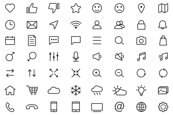 Web Linear Icons Set Universal Icons Web Mobile — Διανυσματικό Αρχείο