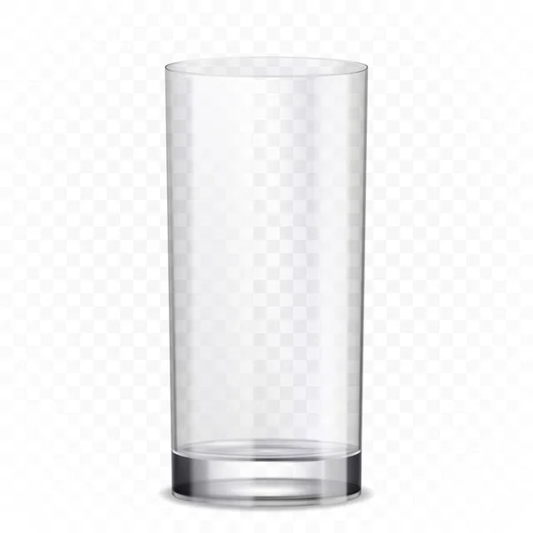 Empty Drinking Glass Cup Isolated White Background Realistic Transparent Glassware — Stock Vector