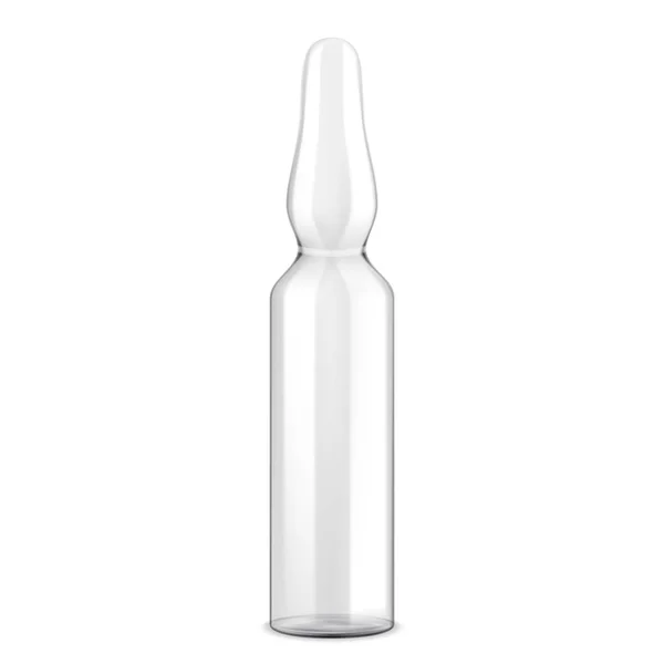 Medical Ampoule Isolated White Realistic Vector Illustration Blank Glass Transparent — Image vectorielle