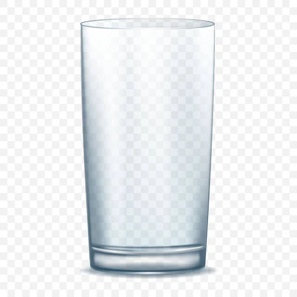 Empty Transparent Glass Cup Vector Realistic Isolated Transparent Background Vector — Stock vektor