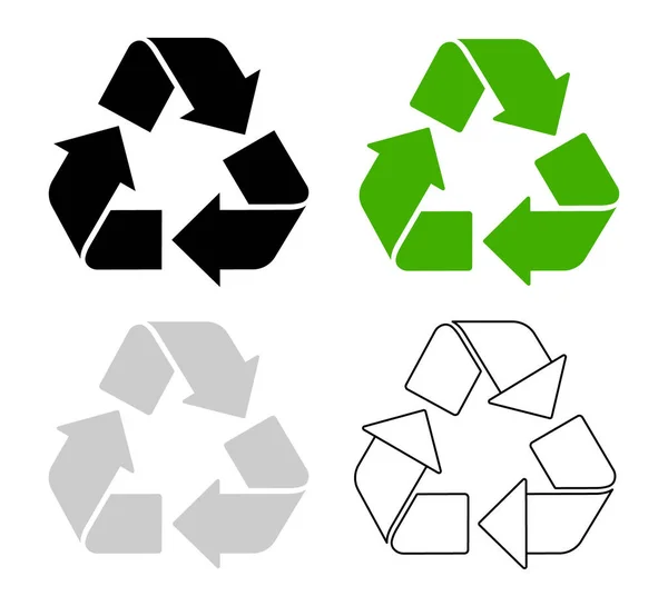 Set Recycle Icon Recycle Icon Symbol Recycling Rotation Arrow Isolated — Stock Vector