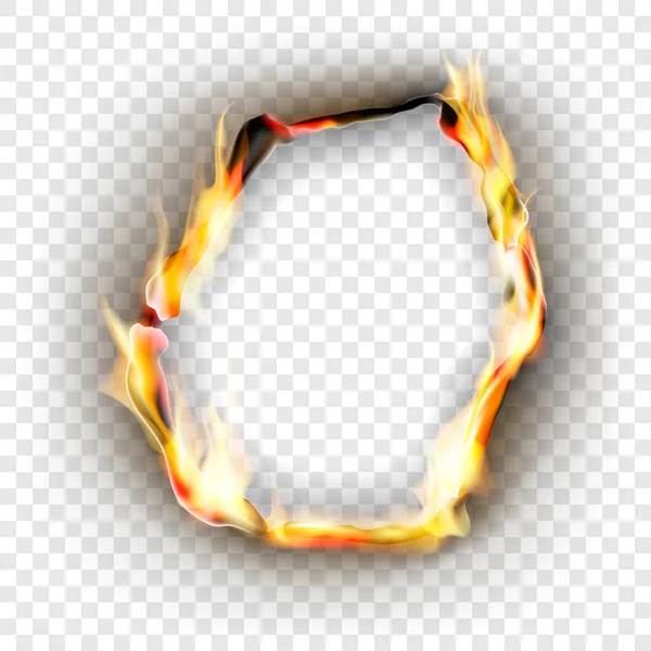 Κάψιμο Σχισμένης Τρύπας Χαρτί Vector Ρεαλιστική Απεικόνιση Διαφανές Φόντο — Διανυσματικό Αρχείο