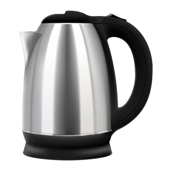 Realistic Electric Kettle Made Metal Isolated Vector Illustration White Background — ストックベクタ