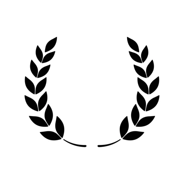 Laurel Wreath Symbol Victory Power Flat Vector Icon Apps Websites — Stock Vector