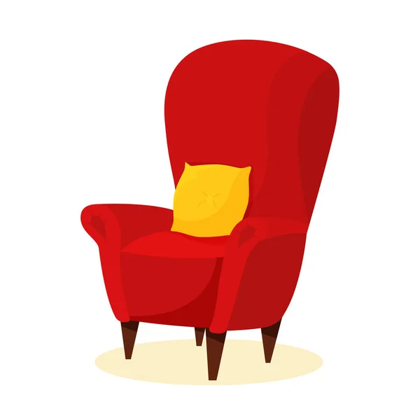 Egy Puha Fotel Párna Lapos Stílusú Vektoros Illusztráció — Stock Vector