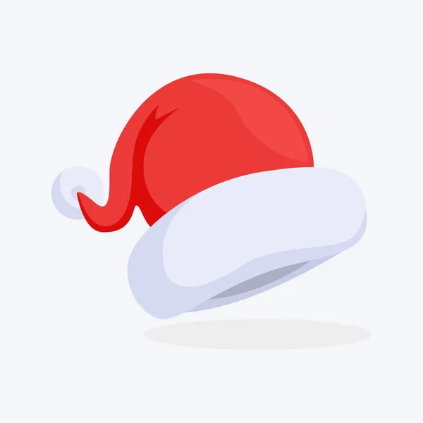 Santa Claus Cartoon Red Hat Silhouette Flat Style Happy New — Stok Vektör