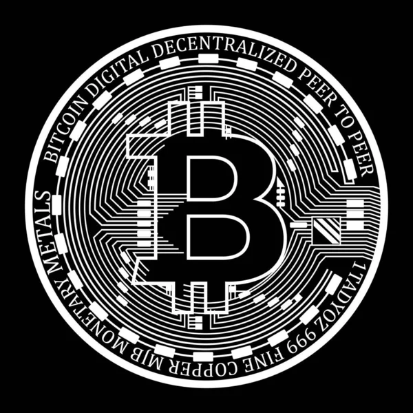 Bitcoin Icon Payment Symbol Cryptocurrency Logo Virtual Currency Exchange Symbol — Vettoriale Stock