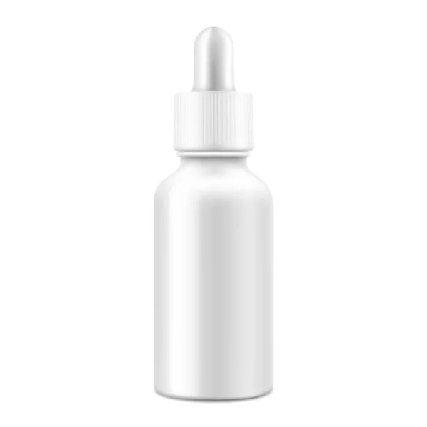 Glossy White Nasal Dropper Bottle Isolated White Background Medical Containers — 图库矢量图片