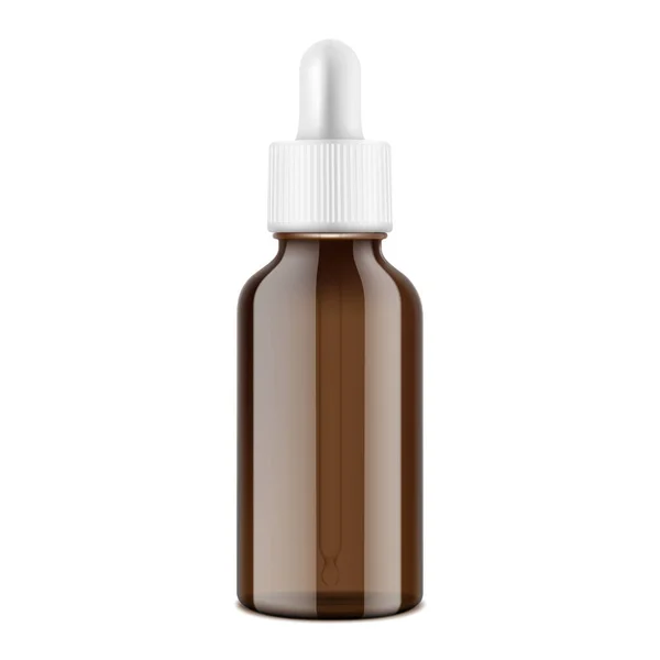 Amber Glass Nasal Dropper Bottle Isolated White Background Medical Containers — Vettoriale Stock