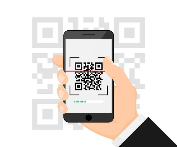 Code Scan Smartphone Detail Code Payment Mobile Phone Scanning Code — Stock Vector