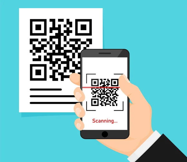Code Scan Smartphone Detail Code Payment Mobile Phone Scanning Code — Stock Vector