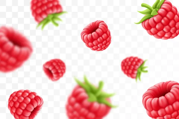 Raspberry Background Flying Raspberry Green Leaf Transparent Background ...