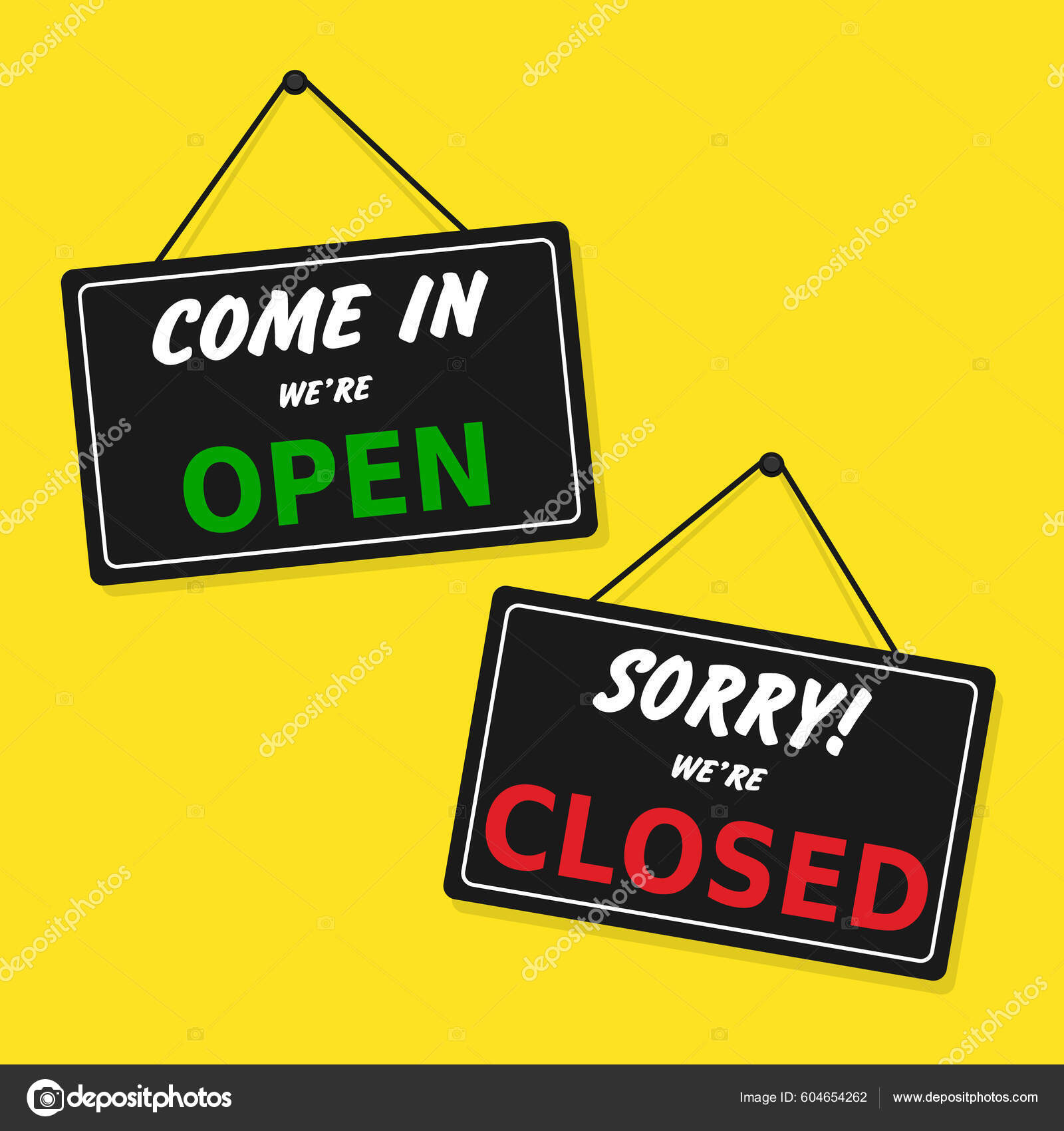 Letrero Pintura Madera Abierto Cerrado Vector de stock por ...