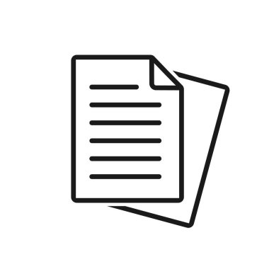 Document file info button page icon in outline style on white background, Vector
