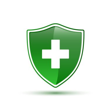 Medical cross shield icon vector