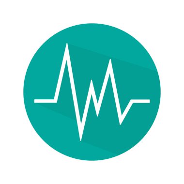 Pulse Heart Rate Vector Icon in flat style