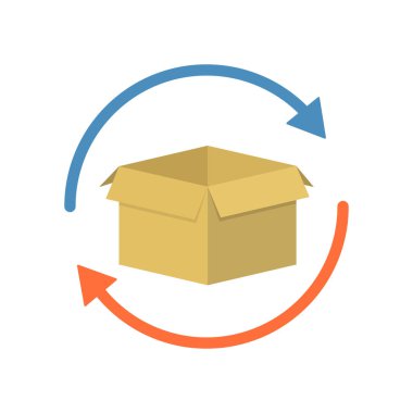 Return parcel sign. Package tracking symbol. Vector