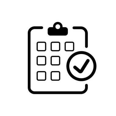 Calendar with check mark. Check, checklist. Vector illustration