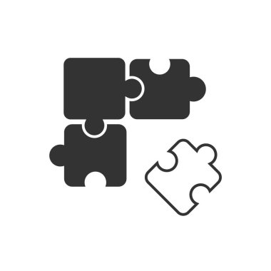 Puzzle pieces game flat icon vector illustration