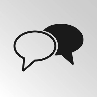speech bubble icon, vector image isolated on gray background