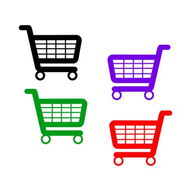 Set of multi-colored alarm clocks, flat design