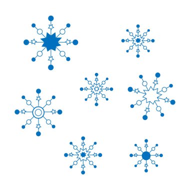 snowflakes, christmas snow, vector isolated on white background