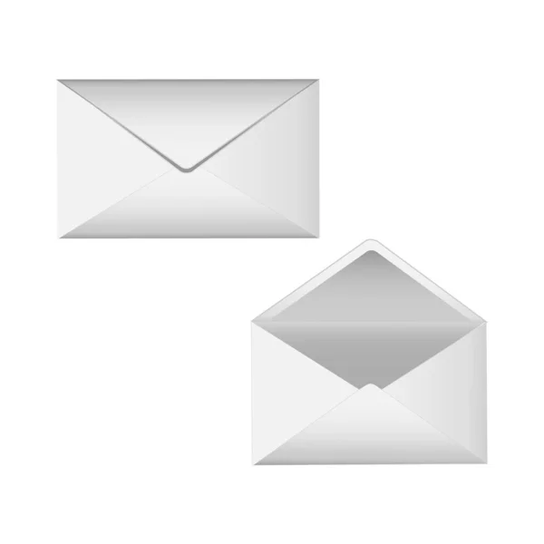 Two Envelopes Closed Open Vector Image — Vettoriale Stock