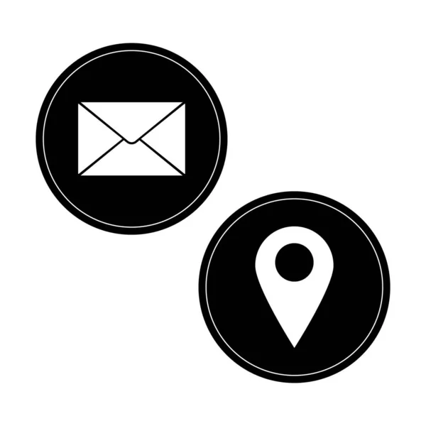 Letter Location Sign Vector Black Icon — Vettoriale Stock