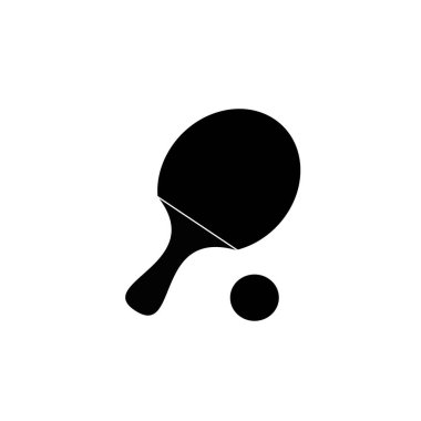 Blace rackets ball table tennis, flat design