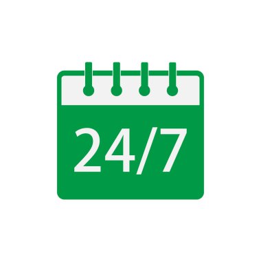 Round the clock work calendar icon. Calendar icon