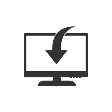 Arrow down icon black on a computer.