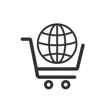 put in shopping cart, Globe icon.