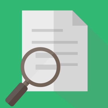 Search icon on a green background vector flat design.